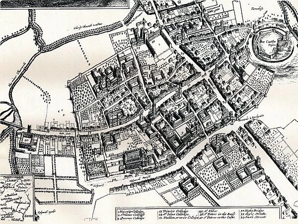 Hollars plan of Oxford, c1643. Artist: Wenceslaus Hollar