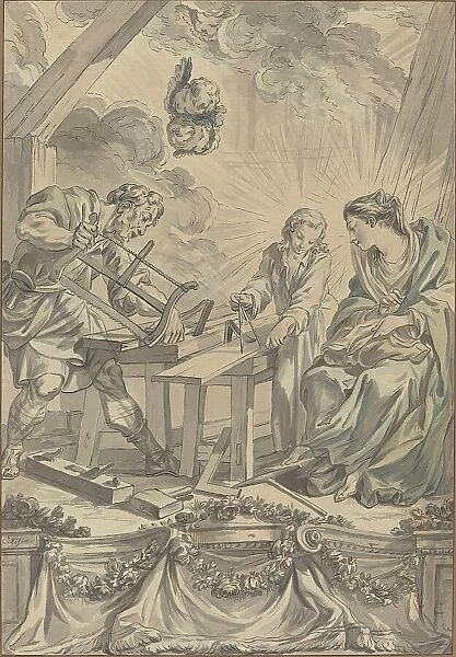 The Holy Family in the Carpenter's Shop, c. 1755. Creator: Charles Eisen