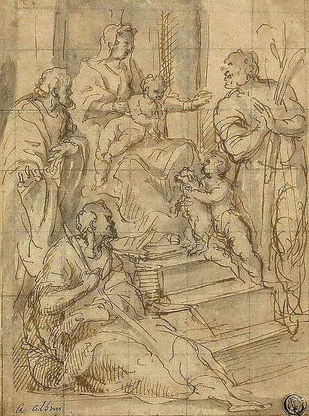 Holy Family with the Infant Saint John the Baptist and Two Male Saints, n.d. Creator: Alessandro Albini