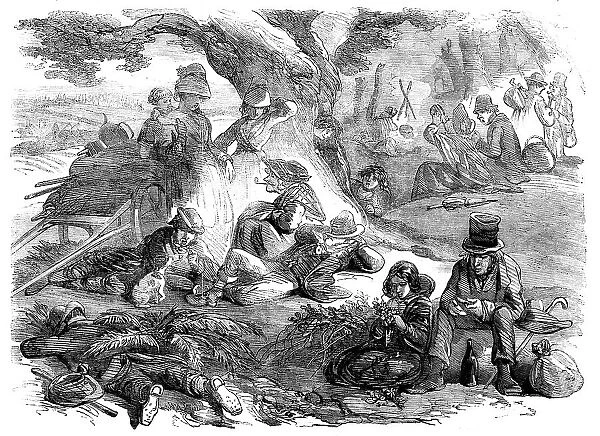 Hop-pickers Resting - drawn by Phiz, 1858. Creator: Hablot Knight Browne