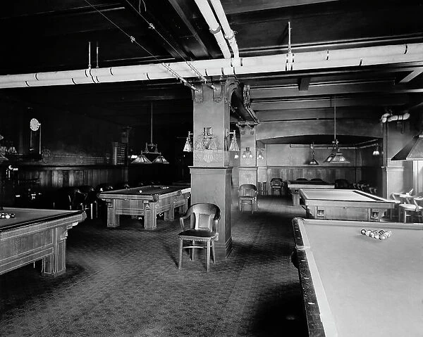 Hotel Utica, billiard room, Utica, N.Y. between 1905 and 1915. Creator: Unknown