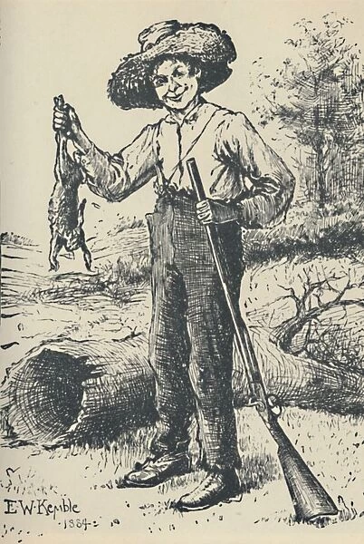Huckleberry Finn, 1884, (c1950). Creator: Edward Windsor Kemble