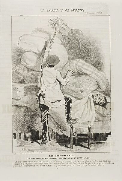 The Hydropaths: Third Treatment (plate 3), 1843. Creator: Charles Emile Jacque