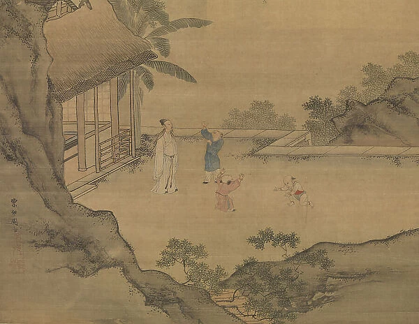 Idly Watching Children Catch Willow Flowers, Early16th cen. Creator: Zhou Chen, (Chou Ch'en) (ca. 1460-after 1535)
