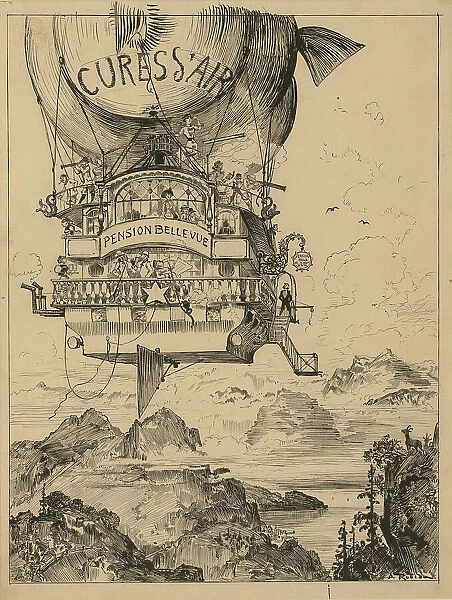 Illustration for 'Le Vingtième Siècle' by Albert Robida, 1883. Creator: Robida, Albert (1848-1926). Illustration for 'Le Vingtième Siècle' by Albert Robida, 1883. Creator: Robida, Albert (1848-1926)