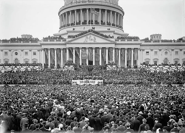 Inaugural Ceremony - Entire East Front of Capitol, 1913. Creator: Harris & Ewing. Inaugural Ceremony - Entire East Front of Capitol, 1913. Creator: Harris & Ewing
