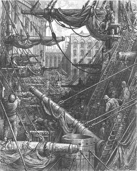 Inside the Docks, 1872. Creator: Gustave Doré