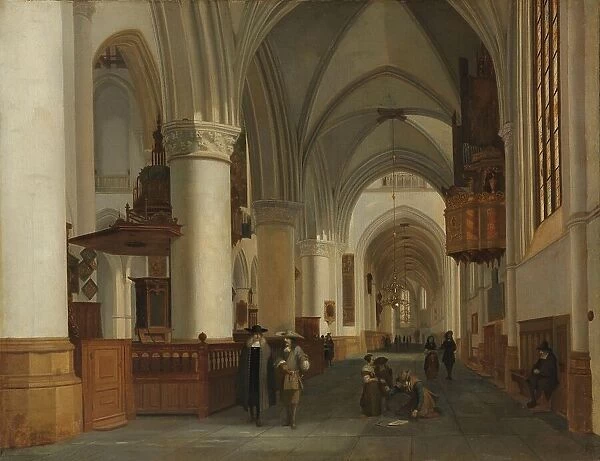 Interior of the Church of St Bavo in Haarlem, 1674. Creator: Job Adriaensz Berckheyde