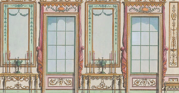 Interior Ornamented Wall with Windows and Pier-Glasses, nos. 267-273