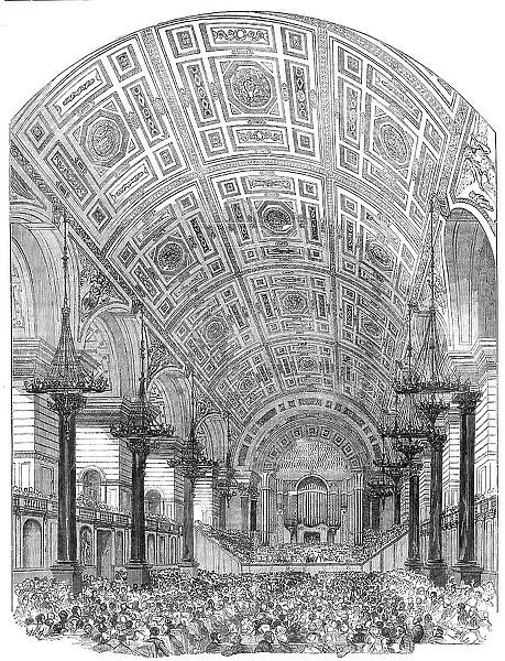Interior of St. George's Hall, Liverpool, from the South - Performance of the First Oratorio, 1854. Creator: Unknown