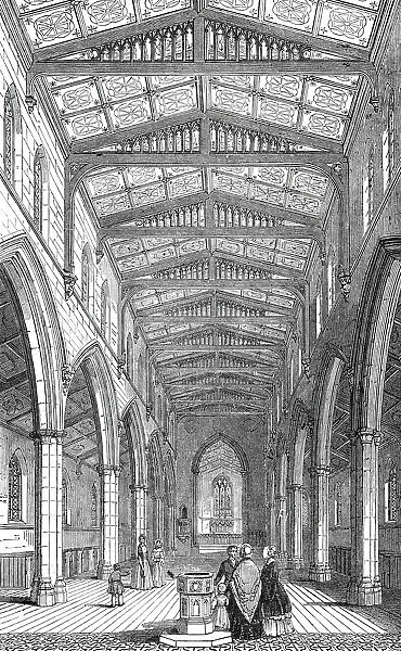 Interior of St. Marys New Church, Herne Hill, 1844. Creator: Unknown