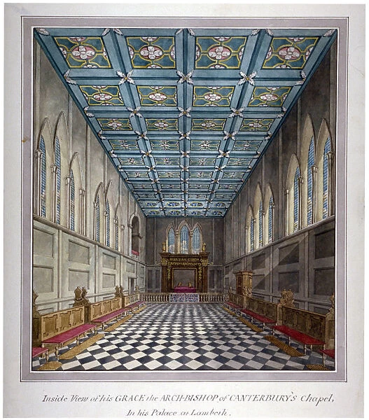Interior view of the chapel in Lambeth Palace, London, c1810