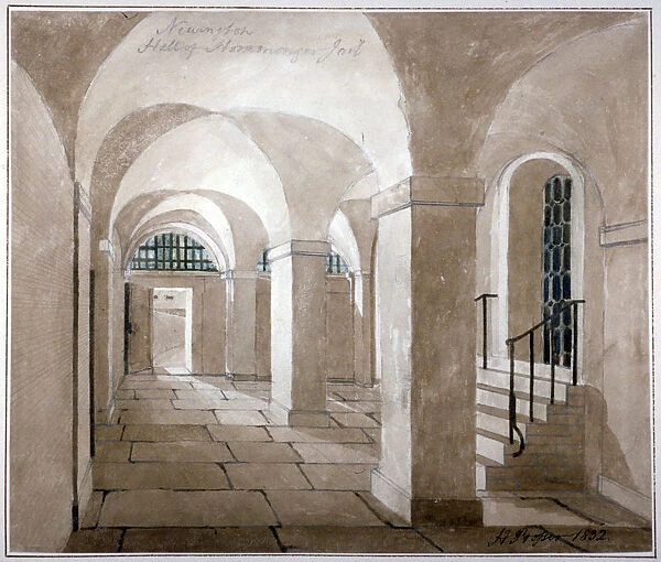 Interior view of a hall in Horsemonger Lane Prison, Union Road, Southwark, London, 1832