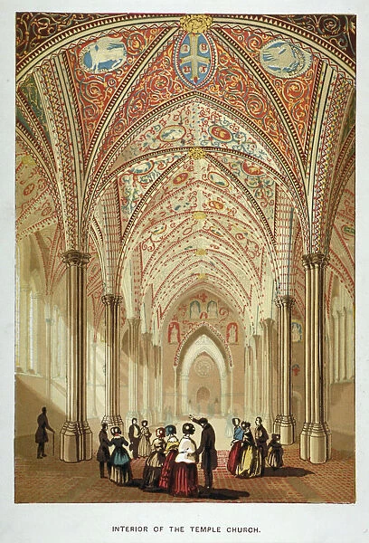 Interior view of Temple Church, City of London, c1860