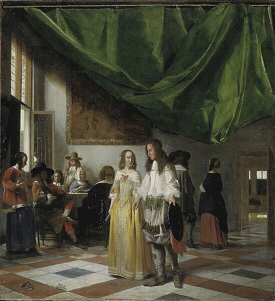Interior with a Young Couple and People Making Music, 1644-1683. Creator: Pieter de Hooch