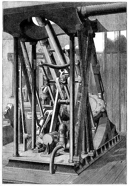The International Exhibition: marine engine by Messrs. Escher, Wyss, and Co. of Zurich..., 1862. Creator: Unknown