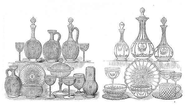 The International Exhibition: services in glass, by Pellatt and Co. 1862. Creator: Unknown