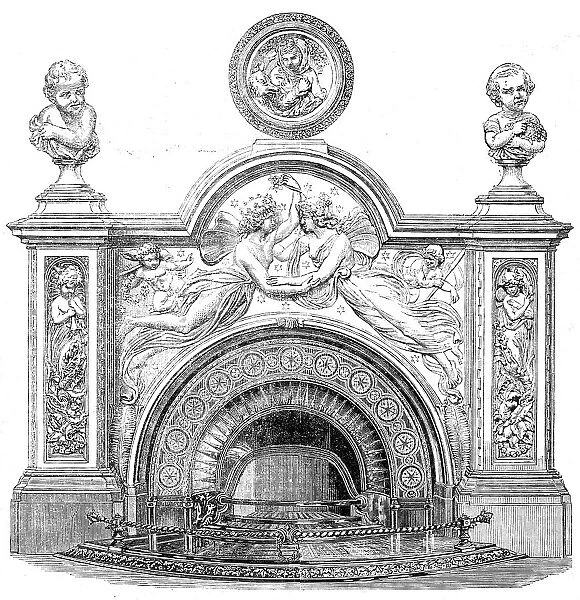The International Exhibition: white marble mantelpiece and bas-relief executed... 1862. Creator: Unknown