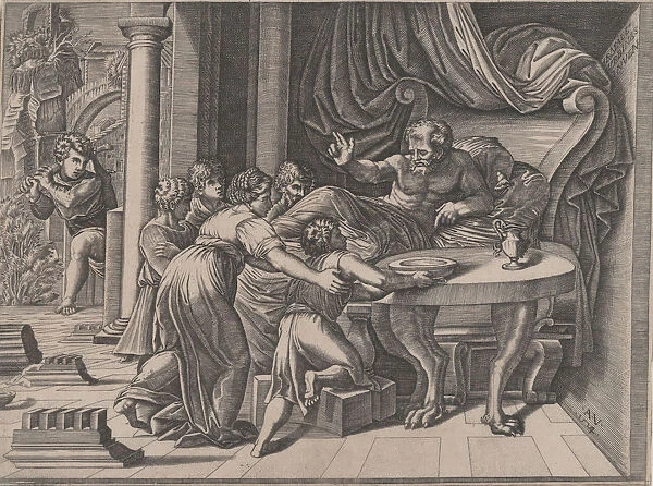 Isaac Blessing Jacob, 1524. Creator: Agostino Veneziano