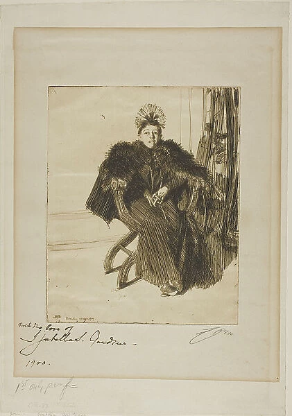 Isabella Gardener, 1894. Creator: Anders Leonard Zorn