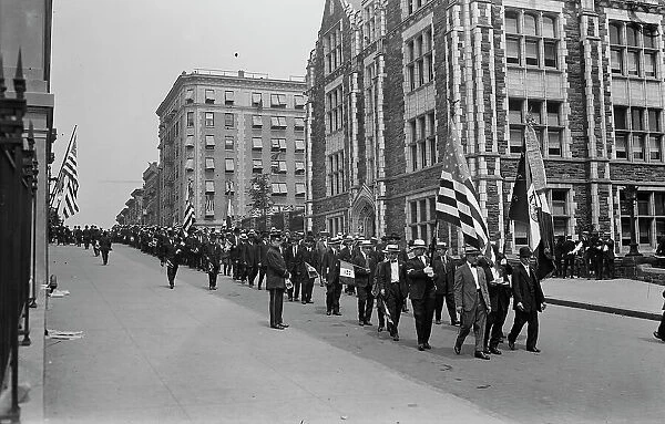 Italians marching to stadium, 23 Jun 1917. Creator: Bain News Service