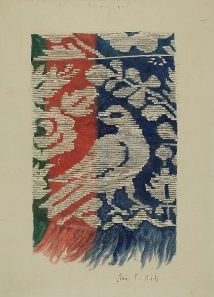 Jacquard Coverlet (Detail), c. 1941. Creator: Alois E. Ulrich