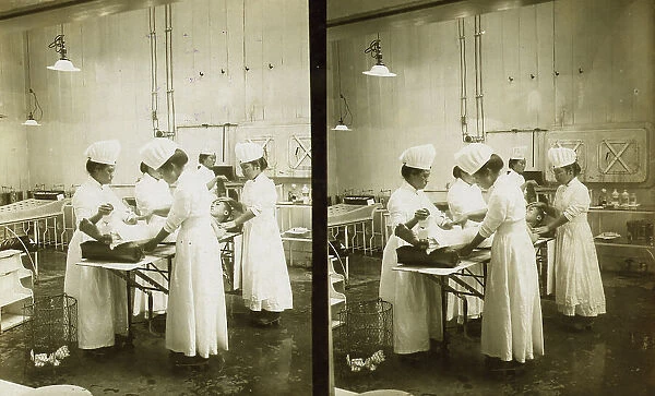 Japanese nurses attending to a patient in an operating room, c1905. Creator: Underwood & Underwood. Japanese nurses attending to a patient in an operating room, c1905. Creator: Underwood & Underwood