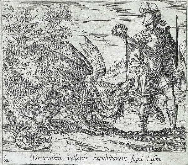 Jason Putting the Dragon to Sleep, published 1606. Creators: Antonio Tempesta, Wilhelm Janson