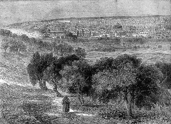 Jerusalem from the Mount of Olives - from a photograph by Mr. F. Bedford... 1862. Creator: Mason Jackson