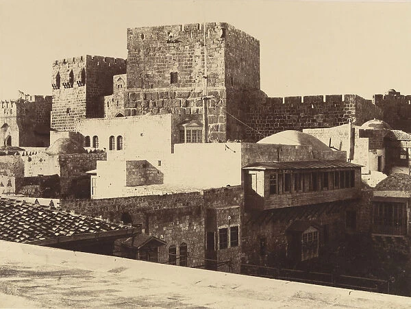 Jerusalem. Tour de David avec ses grandes assises salomoniennes, 1860 or later