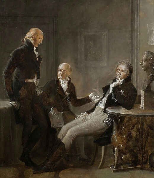 Johan Fredrik Aminoff, Johan Albrekt Ehrenström and Gustaf Mauritz Armfelt, 1804. Creator: René Théodore Berthon