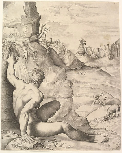 John the Baptist in the Wilderness, ca. 1545-55. Creator: Guilo Sanuto