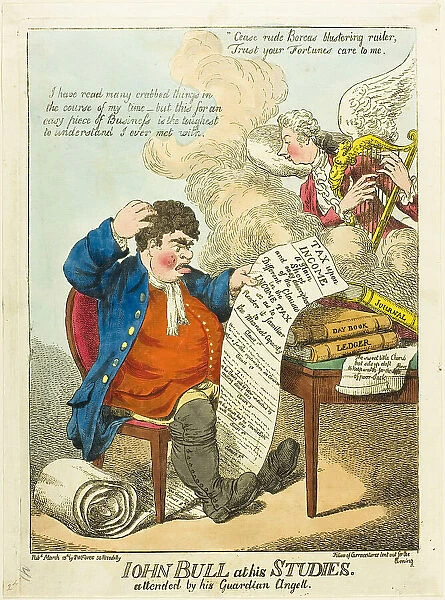 John Bull at His Studies, published March 13, 1799. Creator: Unknown