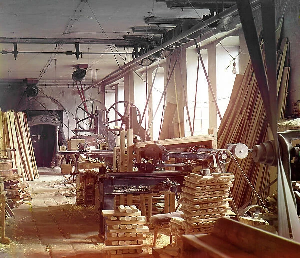 Joining shop for the production of scabbards at the Zlatoust plant, 1910. Creator: Sergey Mikhaylovich Prokudin-Gorsky