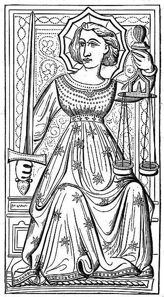Justice, tarot card, 14th century, (1870)