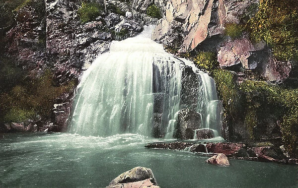 Kamyshlinsky Waterfall, located at the Confluence of the Kamyshla River...., 1911-1913. Creator: Sergei Ivanovich Borisov