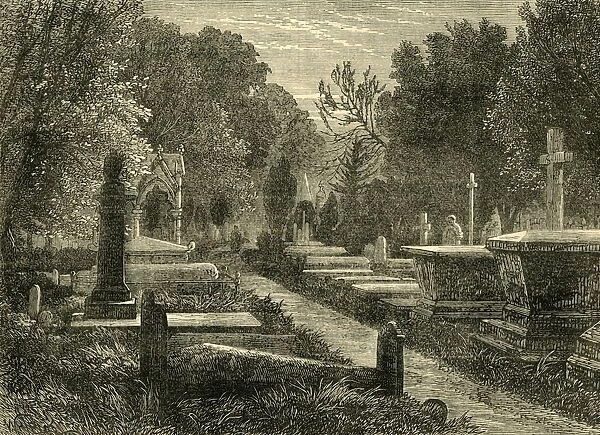 Kensal Green Cemetery, c1876. Creator: Unknown