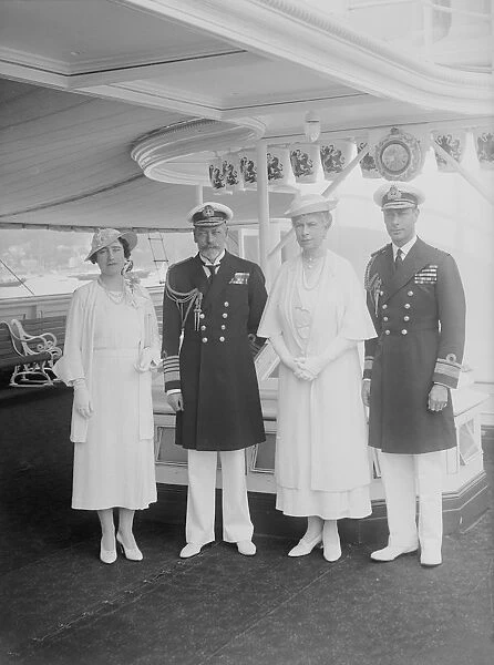 King George V, Queen Mary, the Duke and Duchess of York aboard the HMY Victoria and Albert, 1935