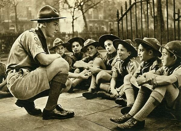 A King's Scout Taking to Boy Scouts from Gibraltar, London 1941, 1944. Creator: Unknown