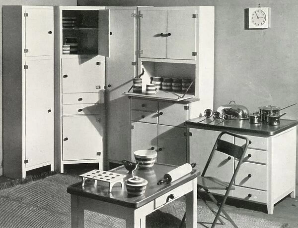 Kitchen furniture by Heals, London, 1937. Creator: Unknown
