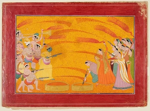 Krishna Celebrates Holi, c. 1770. Creator: Unknown