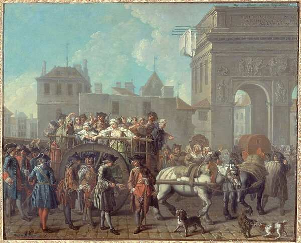 La Conduite des filles de joie à la Salpêtrière : le passage près de la porte Saint-Bernard, 1757. Creator: Etienne Jeaurat