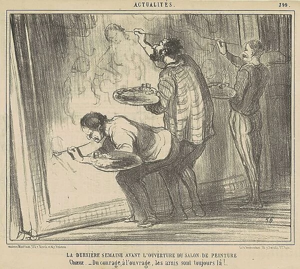 La dernière semaine avant l'ouverture du salon... 19th century. Creator: Honore Daumier