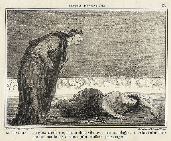 La Princesse. Voyons, être féroce, finis-en... 1857. Creator: Honore Daumier