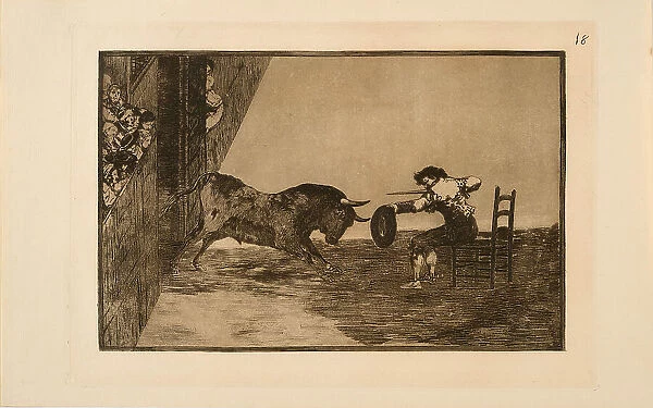 La Tauromaquia: The Daring of Martincho in the Ring at Saragossa, 1815-1816. Creator: Goya, Francisco, de (1746-1828)