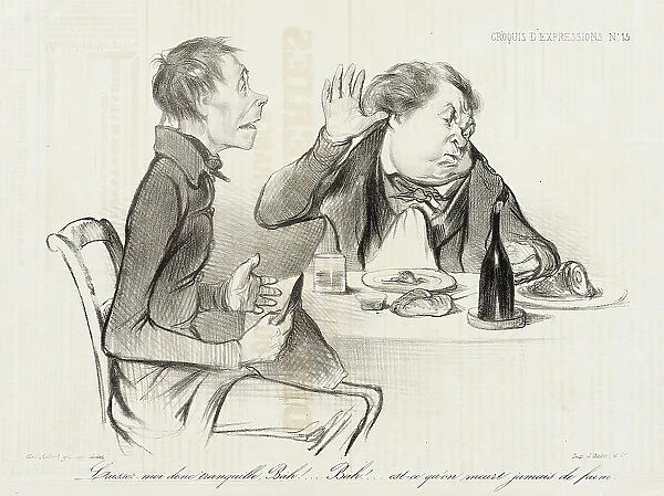 Laissez-moi donc tranquille, Bah! Bah! est-ce qu'on meurt jamais de faim... 1838. Creator: Honore Daumier