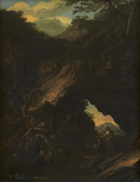 Landscape with an 'Arco Naturale', 1630-1673. Creator: Salvator Rosa. Landscape with an 'Arco Naturale', 1630-1673. Creator: Salvator Rosa