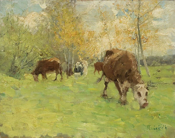 Landscape with cows, between c.1890 and c.1896. Creator: Carl Ludwig Trägardh