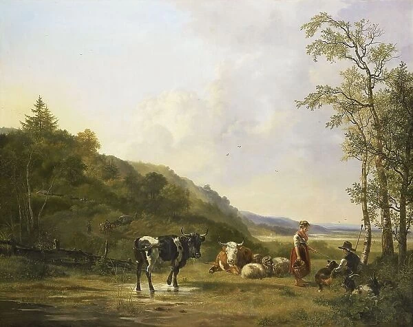 Landscape with Herdsmen and Cattle, 1820. Creator: Pieter Gerardus van Os