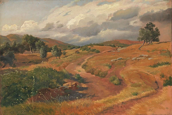 Landscape near Tivoli, Italy;Rocky Hills. Tivoli, 1845. Creator: Johan Thomas Lundbye